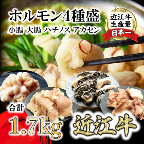 希少近江牛ホルモン４種盛（小腸 大腸 ハチノス アカセン）計1.7kg【FO43SM】 1460964 - 滋賀県近江八幡市