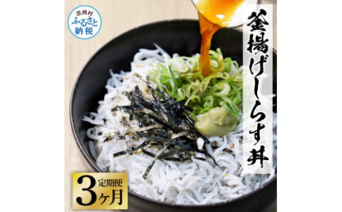 《3ヶ月定期便》高知県産釜揚げしらす×8パック 定期便 定期コース 3回 簡易梱包 小分け 国産 釜揚げ シラス丼 海鮮丼 ゆず付 お茶漬け 軍艦巻き 手巻き寿司 冷凍配送 おかず お取り寄せ 1463276 - 高知県芸西村
