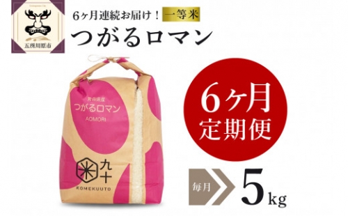 【定期便 6ヶ月】 米 5kg つがるロマン 青森県産 【一等米】（精米） 146386 - 青森県五所川原市