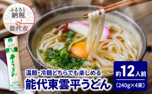 うどん 能代東雲平うどん 240g(約3人前)×4束 麺 乾麺 鍋 冷たい 温かい ざるうどん 鍋の締め 1464885 - 秋田県能代市