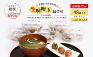 《定期便12ヶ月》手軽に本格お味噌汁！「生味噌玉」詰合せ  48食入り（6食×8パック）×12回 合計576食