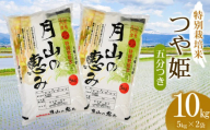 【令和6年産 新米】  特別栽培米 つや姫 五分づき 10kg（5kg×2袋）山形県鶴岡市産　米工房 月山