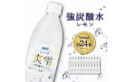 ＜毎月定期便＞サーフ　爽雫(ソーダ)強炭酸水レモン500ml×24本　1ケース　国産炭酸水全12回【4055690】