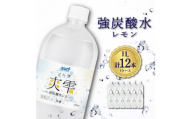 ＜毎月定期便＞サーフ　爽雫(ソーダ)強炭酸水レモン 1L×12本　1ケース　国産炭酸水全12回【4055691】