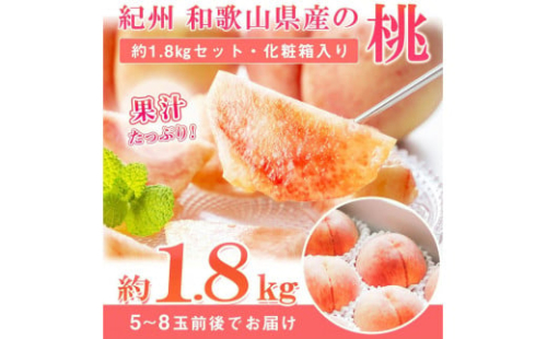 紀州和歌山産の桃 約1.8kg　化粧箱入［2026年6月下旬より順次発送］［UT52］ 1467722 - 和歌山県上富田町