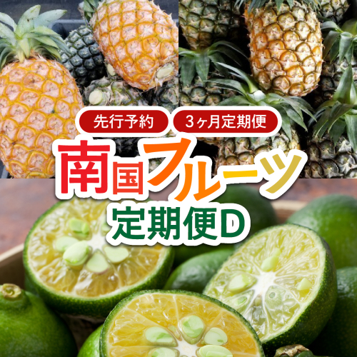 2026年 先行予約 定期便 3ヶ月 南国フルーツ 定期便D ピーチパイン 島パインシークヮサー 計3種類 果物 フルーツ 3回 お楽しみ 1467865 - 沖縄県竹富町