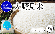 〈 新米予約 〉【 四万十源流 育ち 】特別栽培 大野見米 にこまる 3kg ( 白米 ) ご飯 米 お米 にこまる 四万十