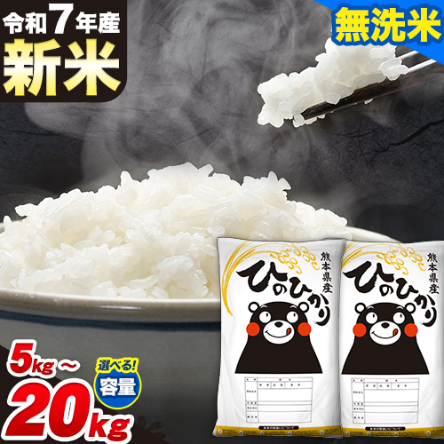 新米 令和7年産 ひのひかり 無洗米 5kg 10kg 15kg 20kg《12月中旬-2月末頃出荷》 精米 無洗米 熊本県産(南阿蘇村産含む) 単一原料米 南阿蘇村 1469168 - 熊本県南阿蘇村