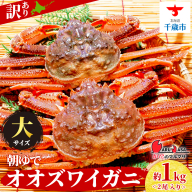北海道産【 朝ゆで 】訳ありオオズワイガニ 1.0kg詰 ＜かにのマルマサ＞道産品 オオズワイ ズワイガニ ずわい蟹 カニ 蟹 規格外品 不揃い 訳アリ 訳有り