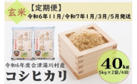 61 令和6年産 会津 湯川村産コシヒカリ 玄米40kg(5kg×2袋)【全4回 定期便 11月・1月・3月・5月発送】