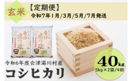 63 令和6年産 会津 湯川村産コシヒカリ 玄米40kg(5kg×2袋)【全4回 定期便 1月・3月・5月・7月発送】