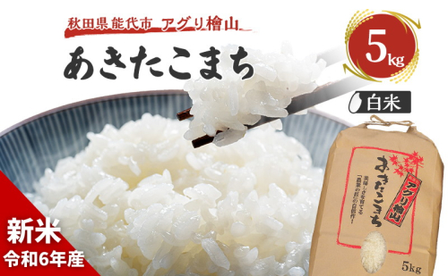 新米 9月下旬から順次発送 【白米】秋田県産 あきたこまち 5kg アグリ檜山米 令和6年産 1471798 - 秋田県能代市