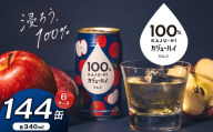 【定期便6回】100％カジューハイりんご 340ml × 144本 | ふるさと納税 缶ジューハイ 缶酎ハイ りんご3％ カロリー低い 喉越し 爽快 爽やか 洋酒 人気 酎ハイ サワー パーティー 送料無料 下野 栃木