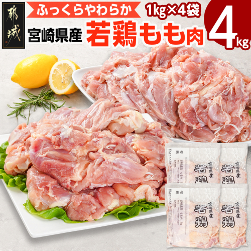 宮崎県産若鶏 もも肉(4kg)_12-G302 1473118 - 宮崎県都城市