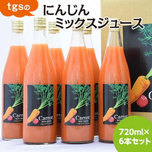 ｔｇｓのにんじんミックスジュース 720ml 6本セット
≪野菜ジュース 人参 ニンジン 野菜飲料 果実飲料 りんご≫
※離島への配送不可（北海道、沖縄本島は配送可能） 1476670 - 神奈川県相模原市