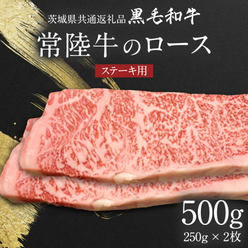 【 JA北つくば 】 常陸牛 ロース ステーキ用 500g ( 250g × 2枚 ) 茨城県共通返礼品 牛肉 和牛 国産 茨城県産 [AE038ci] 1477044 - 茨城県筑西市