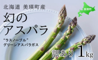 【2025年産！】【訳あり】北海道 美瑛町幻のアスパラ 本山農場のラスノーブル（グリーンアスパラ）1kg | グリーン アスパラガス アスパラ あすぱら あすぱらがす 採れたて 新鮮 旬 産地直送 野菜 [010-192]