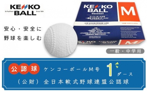 N02503（公財）全日本軟式野球連盟公認球　ケンコーボールＭ号（1ダース） 147757 - 千葉県大多喜町