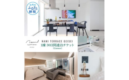 NAMI TERRACE GEISEI 1棟(Cannes カンヌ) 30日間連泊チケット ナミテラス芸西 利用券 ヴィラ オーシャンビュー サウナ 貸切 宿泊 旅行 観光 家族 友達 カップル ペア 1478050 - 高知県芸西村