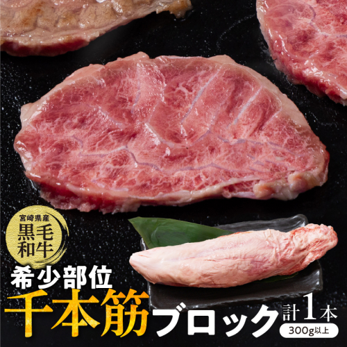 【超希少】宮崎県産黒毛和牛千本筋ブロック(計300g以上) 肉 牛 牛肉 国産_T023-015 1480564 - 宮崎県都農町