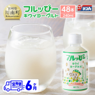 【6ヶ月定期便】サンA フルッぴーキウイヨーグルト(PET)240ml×48本 【 川南町 フルーツ ヨーグルト キウイ ドリンク 定期便 】