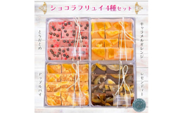 フルーツを練りこんだチョコレート生地に厳選したドライフルーツをトッピングしたチョコレートセットです。とちおとめ、キャラメルオレンジ、アップルパイ、レモンティーの4種類をお届けします。「今までにないチョ