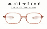 SSK cell-06 セルロイドフレーム Clear Maroon [N-14806b] / サングラス セルロイド めがねフレーム クラシカル おしゃれめがね メンズ レディース セルロイド 福井県鯖江市