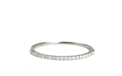 【サイズ：9号】〈 甲府ジュエリー 〉K10ＷG ダイヤモンド0.08ＣＴ極細リングＲ4004DI-2