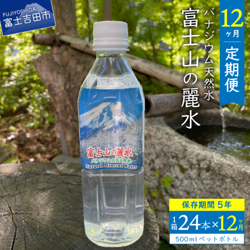 【12か月お届け】富士山の麗水 500ｍl 24本 1490273 - 山梨県富士吉田市