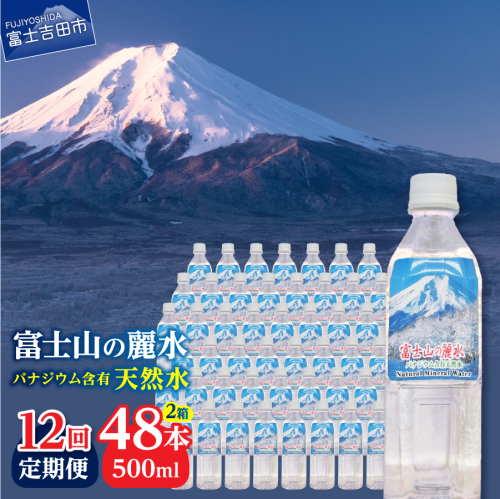 【12か月お届け】富士山の麗水 500ml 48本 1490275 - 山梨県富士吉田市