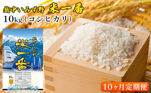 【10ヶ月定期便】越中いみず野米一番 10kg（コシヒカリ） 149300 - 富山県射水市