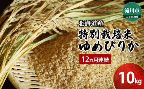 令和6年産米 北海道 滝川産 特別栽培玄米ゆめぴりか 10kg 12ヵ月連続｜北海道 滝川市 特別栽培 特別栽培米 お米 米 ご飯 玄米 ゆめぴりか ユメピリカ 定期便 連続お届け 1493960 - 北海道滝川市