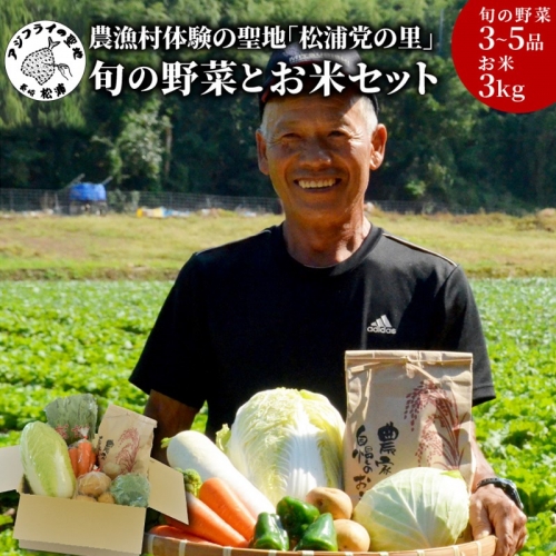 【B0-065】農漁村体験の聖地「松浦党の里」旬の野菜とお米(3kg)セット