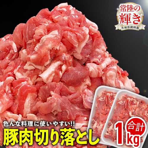 茨城県銘柄豚 「常陸の輝き」 切り落とし 1kg ( 500g × 2 パック ) (茨城県共通返礼品) 豚肉 肉 薄切り こま切れ 豚こま 国産 小分け ブランド豚 三元豚 冷凍 [FA001sa] 1495670 - 茨城県桜川市