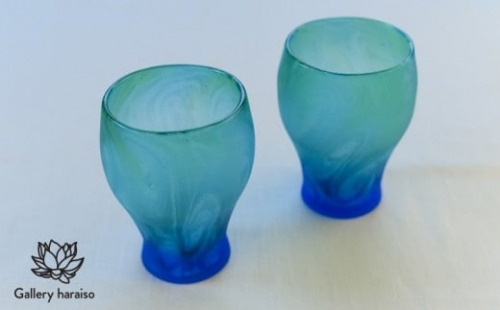 【琉球ガラス】イラブチャー・丸口グラス（小）（ペア） 149577 - 沖縄県うるま市