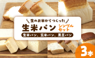 リト史織さん監修！＜グルテンフリー・プラントベース＞生のお米からつくった生米パン3本セット　シンプルセット（生米パン、玄米パン、黒豆パン） パン 食パン 米 生米 玄米 黒豆 ベジタリアン ヴィーガン 植物性