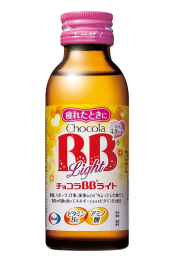 すっきり、おいしく、しっかり飲める栄養ドリンク。軽い飲み心地ながら不足しがちな成分をバランス良くきちんと補います。 大同薬品工業株式会社（葛城市新村214-1）にて製造。 チョコラＢＢライトが、ママた