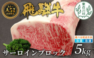 [冷凍配送]飛騨牛 サーロインブロック 5kg ローストビーフ ステーキ 焼肉 A5 A4 サーロインステーキ サーロイン ブロック ブロック肉 塊肉 国産 牛 冷凍 和牛 牛肉 白川 ギフト 贈答 お肉 肉 東白川村 岐阜 飛騨 贅沢 霜降り 赤身 肉のひぐち