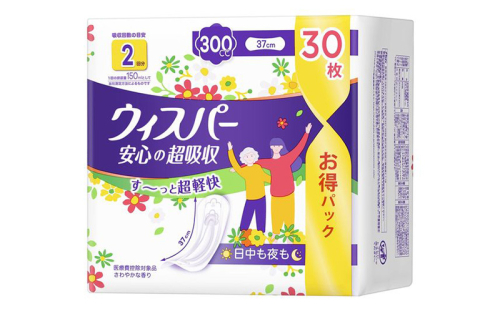 ウィスパー 安心の超吸収 吸水ケア 尿もれパッド 300cc 30枚入 1パック 1498546 - 兵庫県明石市