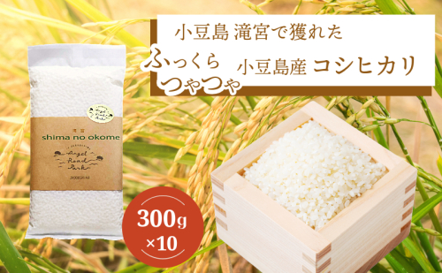 小豆島 滝宮で獲れたふっくらつやつや小豆島産コシヒカリ 300g×10個 こしひかり 白米 精米 もっちり 甘み 3kg 1501072 - 香川県土庄町