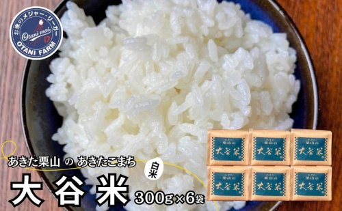 新米 精米 令和6年産 あきた栗山 大谷米 あきたこまち 300g×6袋 合計1.8kg 秋田県産 あきたこまち オータニファーム 1501130 - 秋田県能代市