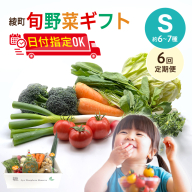 【6回定期便】綾町旬野菜ギフト〈 Sサイズ/約6-7種 〉1～2人分