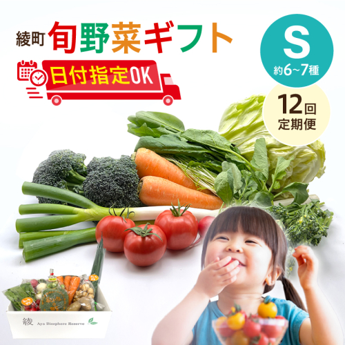 【12回定期便】綾町旬野菜ギフト〈 Sサイズ/約6-7種 〉1～2人分 1503476 - 宮崎県綾町