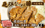 【2月配送】飛騨納豆喰豚肩ロース焼肉・生姜焼き用　880g 【冷凍】 豚肉 しょうが焼き なっとく豚 豚 ブランド豚 天狗 こだわり 焼き肉 天狗 下呂市 なっとくとん 2月発送 2月