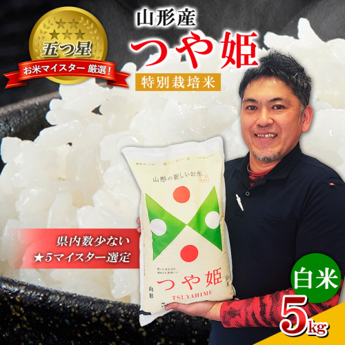 【五つ星 マイスター 厳選！】 山形産 つや姫 特別栽培米 5kg[白米] FZ24-108 1507284 - 山形県山形市