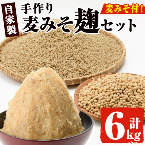 No.006 麦みそこうじ5kgセット(麦みそ1kg付き) 国産 九州 味噌 麦みそ 保存料・酒精等無添加 調味料 麹 こうじ 味噌汁 みそ汁 調味料【はつゆき屋】 15073 - 鹿児島県日置市