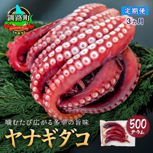 【定期便3ヶ月】ヤナギダコ500g【産地直送】プリプリ食感！釧路町昆布森産 ヤナギダコ｜噛むたびに広がる多幸の旨味 お刺身 鍋 煮物に最適 栄養満点 贈答用 にも最適 漁師直送 鮮度抜群 タコ 蛸 北海道 冷凍 釧路町 釧路超 特産品 1507569 - 北海道釧路町