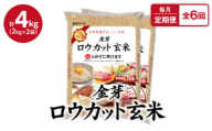 ＜毎月定期便＞金芽ロウカット玄米4kg(2kg×2袋)ふっくら柔らかい美味しさ!全6回【4056786】