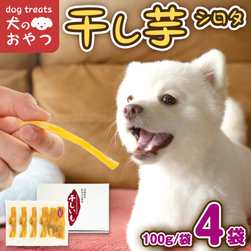 犬のおやつ 国産 干し芋 シロタ 400g (100g × 4袋) 送料無料 保存料不使用 訳ありドックフード 国産手作り さつまいも 人気 少量 個包装 栄養 効能 犬 わんちゃん 訳あり小袋 ドックフード 小分け [EA16-NT] 1510294 - 茨城県つくばみらい市