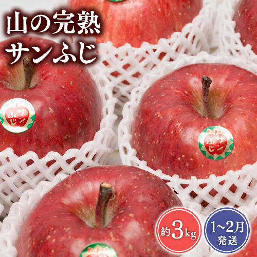 【2027年1～2月発送】 吹田りんご園 山の完熟サンふじ約3kg 【吹田りんご園・青森りんご・平川市広船産・1～2月】 1511081 - 青森県平川市